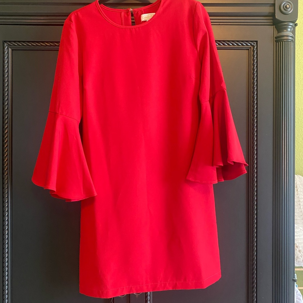 Beautiful red Mudpie bell sleeved dress .  Worn once! Size small.